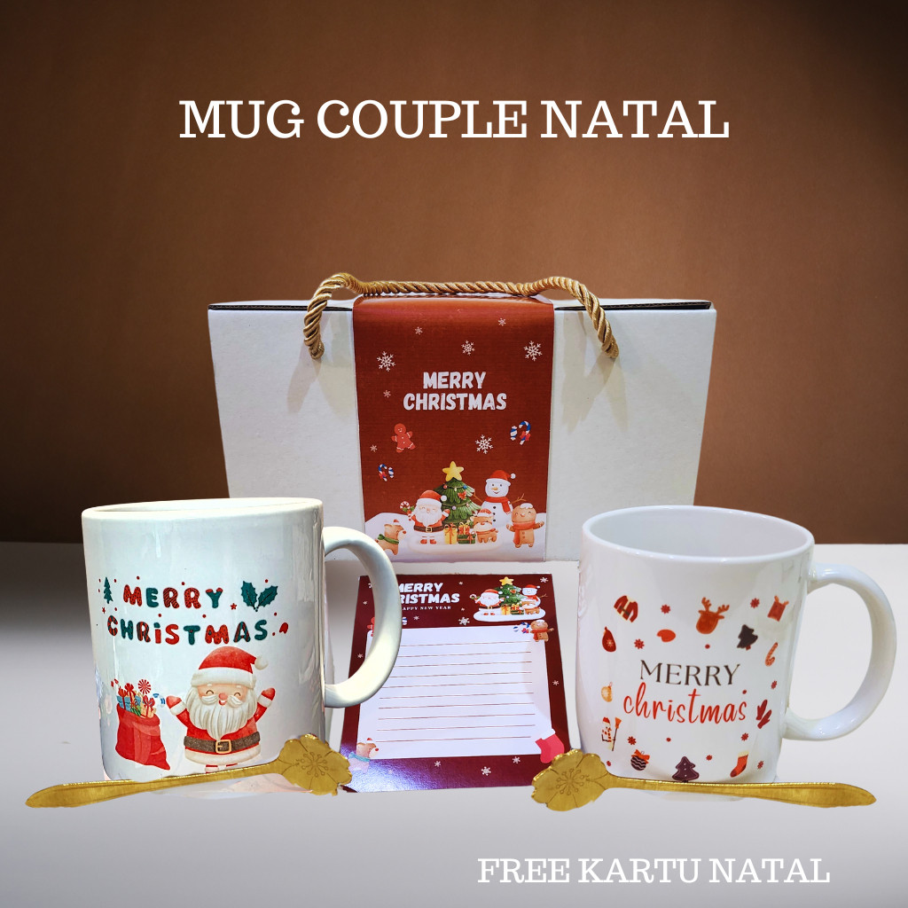 nanosiba Hampers Mug Couple Natal / Christmas Mug / Gelas Natal Set Premium / mug set Christmas