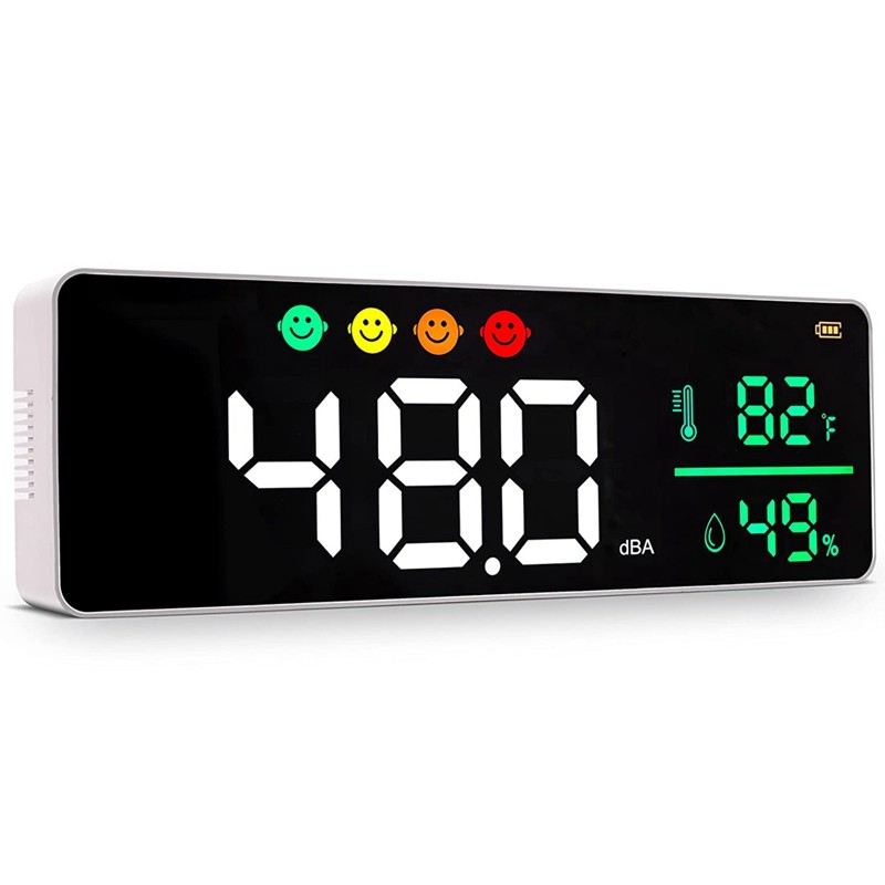 AA46 3-In-1 Decibel Meter Sound Level Reader+Humidity & Temperature, Classroom Noise Meter,Decibel R