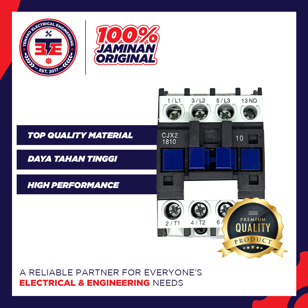 Contactor CJX2-1801 Kontaktor 18A 1NC Kapasitas 18 Amper Normally Closed 220V AC 380V AC 110V AC 24V
