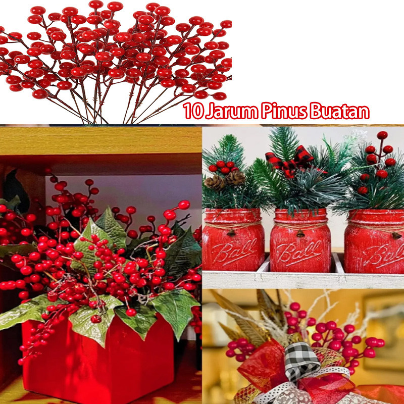 10 Jarum Pinus Buatan Cabang Pinus Buatan Dekorasi Festival Musim Semi Dekorasi Natal  Pernikahan Bu