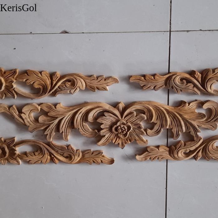 Hiasan Dinding Satu Set Ornamen Ukir Tempel Dekorasi Rumah Jati Kayu ukiran  tempel - Vernish GL1