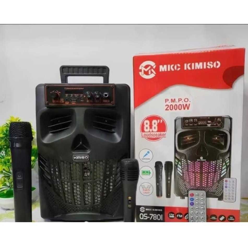 Speaker QS-7801 Free 1 Mic Kabel 1 Mic Wireless Kabel Ukuran 8.8", MKC KIMISO