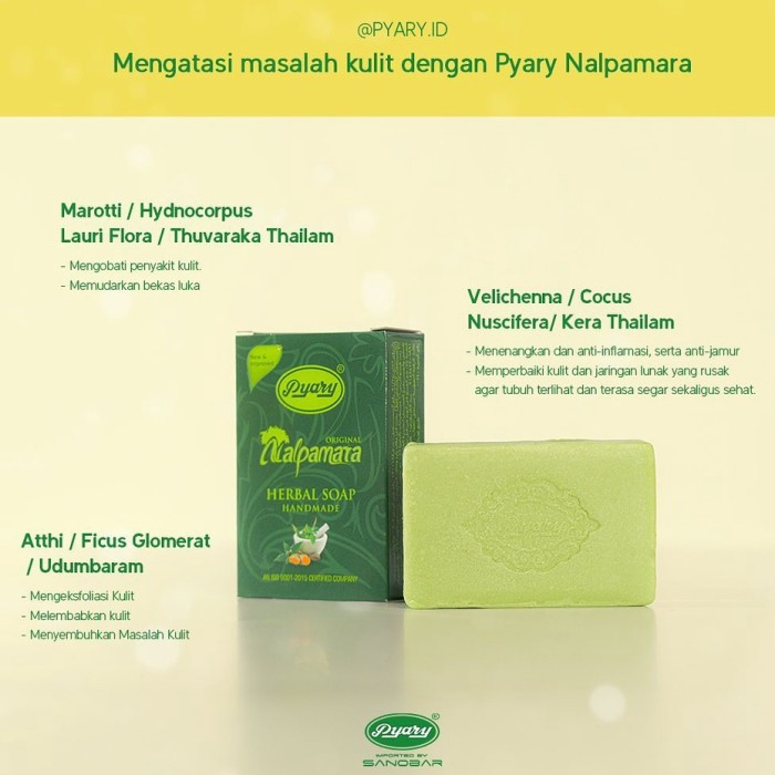 PYARY NALPAMARA HERBAL SOAP HANDMADE - SABUN PYARY ./