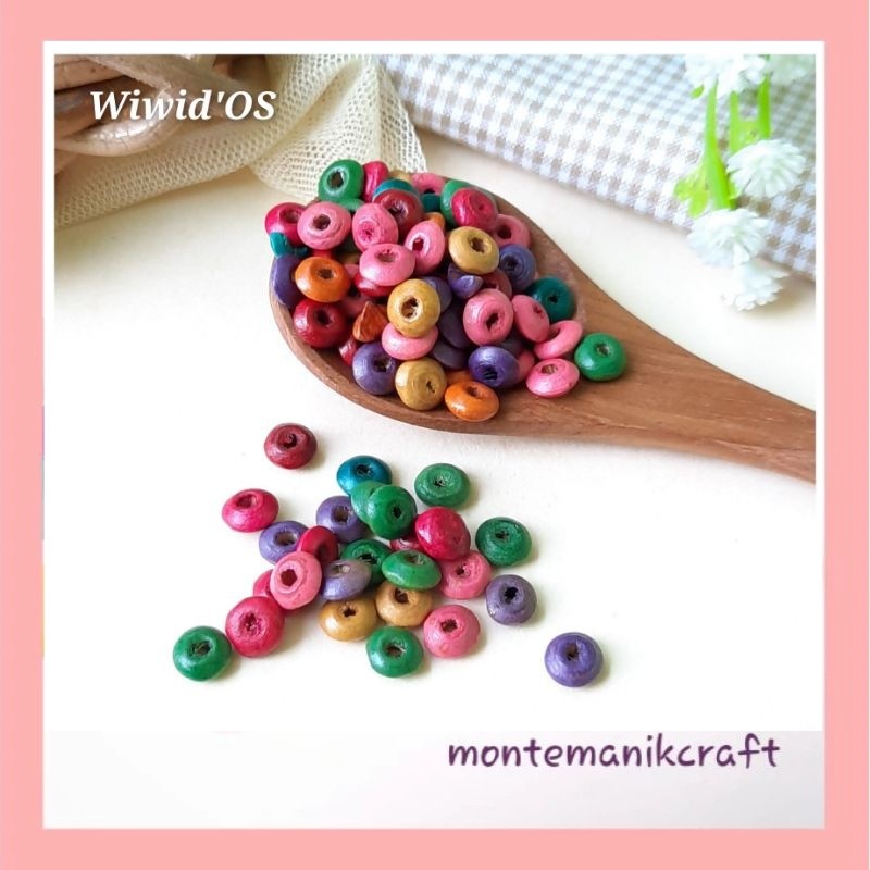 MANIK (10 gram) MANIK KAYU BULAT PIPIH 7 MM MK033 MONTEMANIK CRAFT