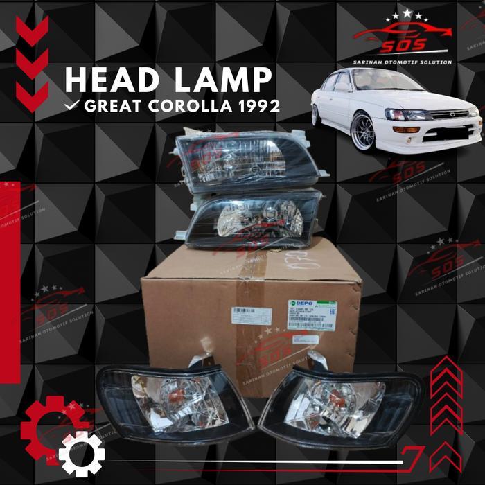 SEPASANG Head Corner Lamp Great Corolla BLACKHOUSING TUKAR TAMBAH DEPO