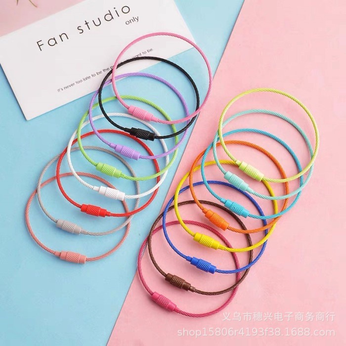 H7 - O Ring Bulat Besar Warna-Warni | Gantungan Kunci Tas Pengait Keychain Tebal DIY Besi Grosir