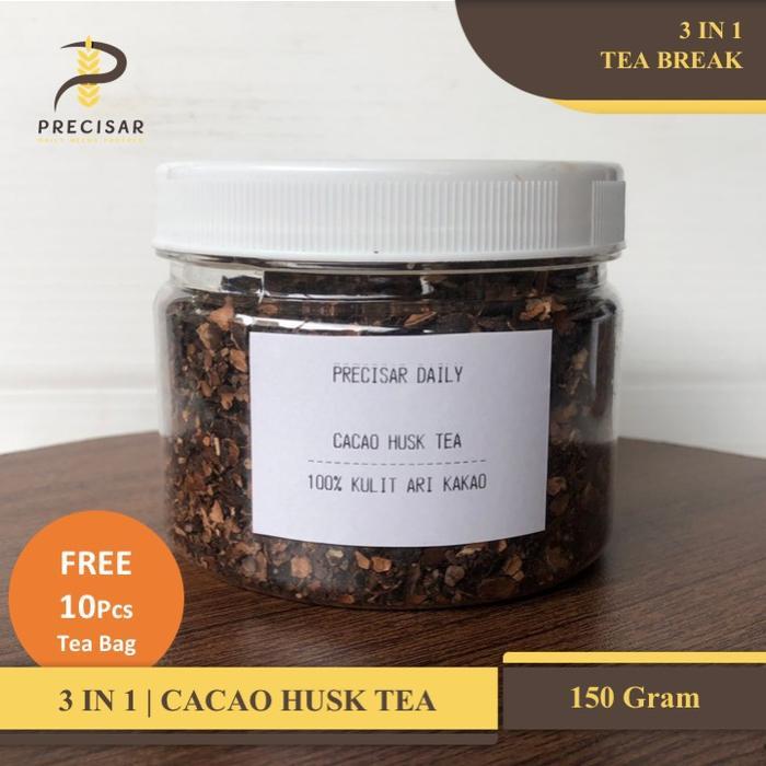 Husk Tea Break 3 IN 1 - Cacao Husk Tea | Creamer | Palm Sugar 550 Gram - High Antioxidant