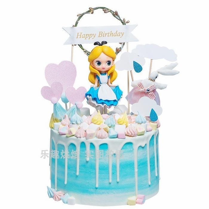 Figure Princess Alice/Topper Kue Cake Disney Action Figure Alice/Tren