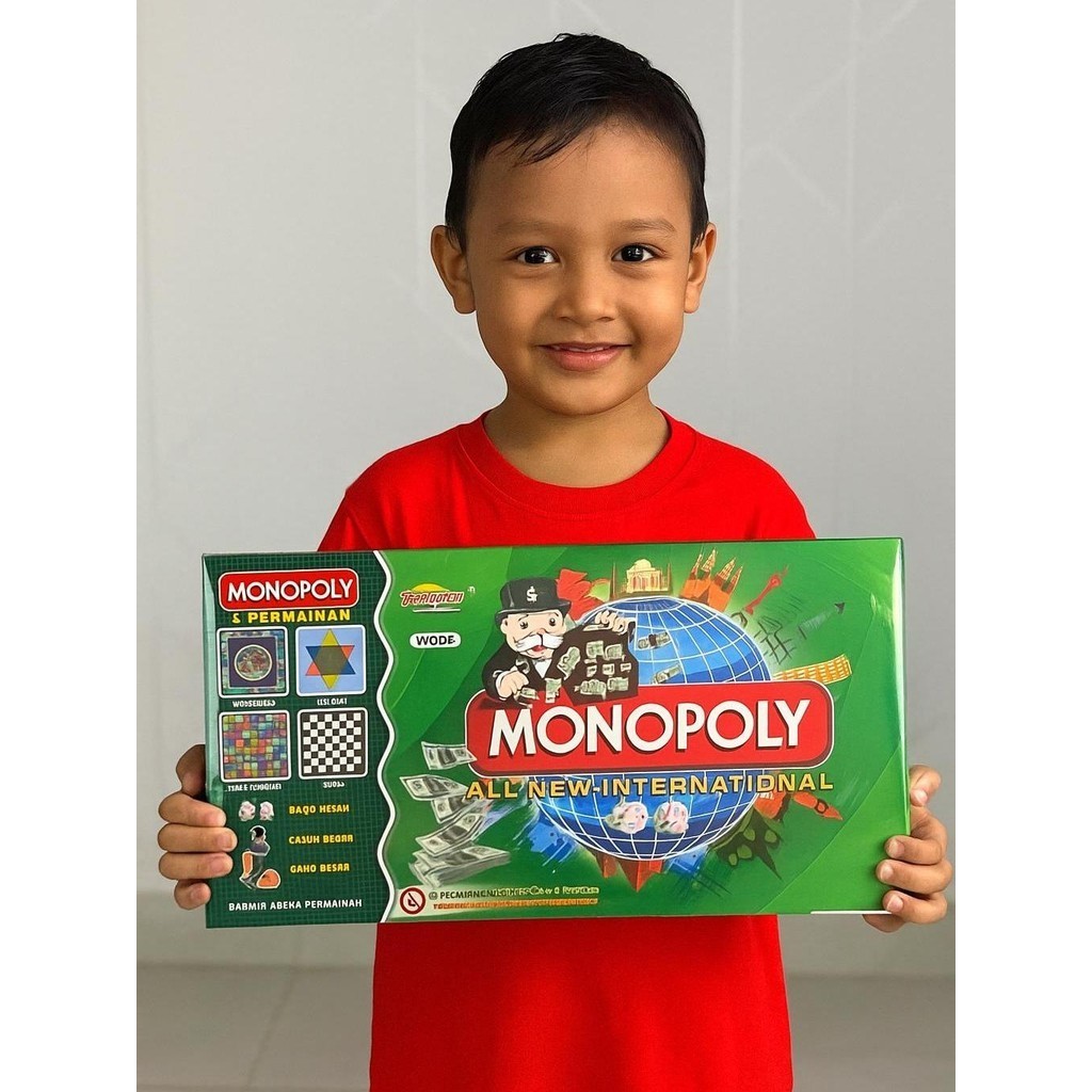 KIDZ   Monopoli Games Board Ludo Dadu Ular Tangga Halma Catur Mainan Anak Dewasa 1 Paket 4 Permainan