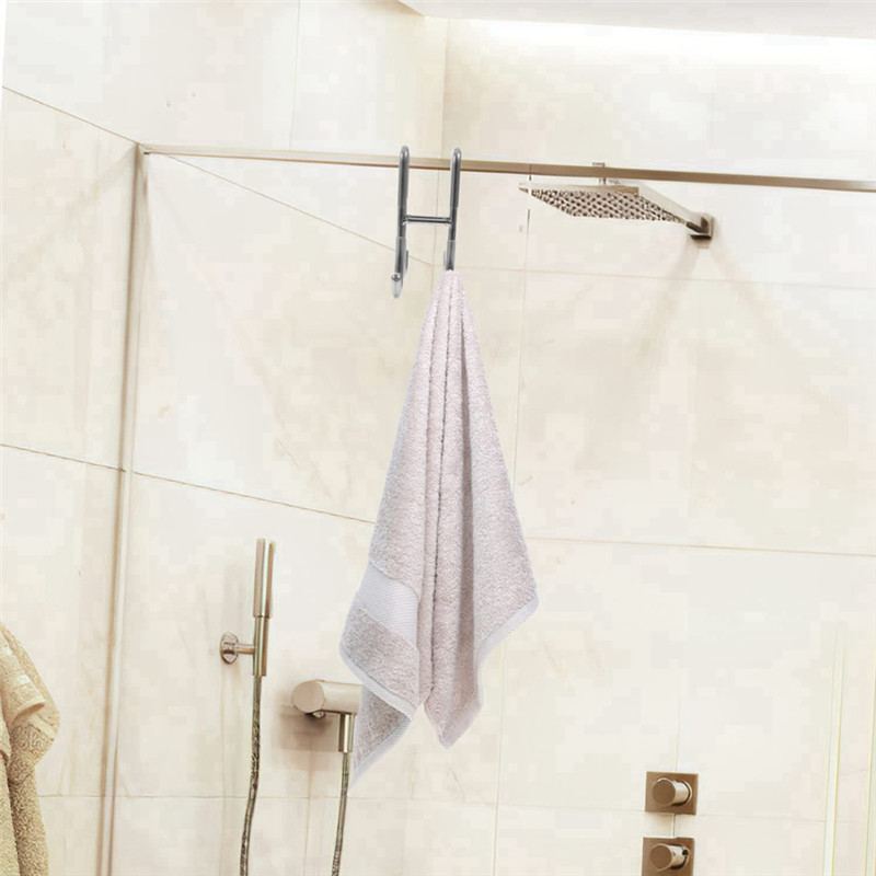 A19F-Stainless Steel Double Sided Hook Double Towel Rack For Bathroom Shower Glass Door Hook Double 