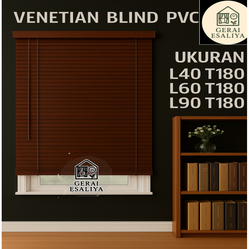 Tirai Jendela Gorden Jendela PVC Venetian Blind Kerei Jendela Tirai Gulung 40x180 60x180 Tirai Jende