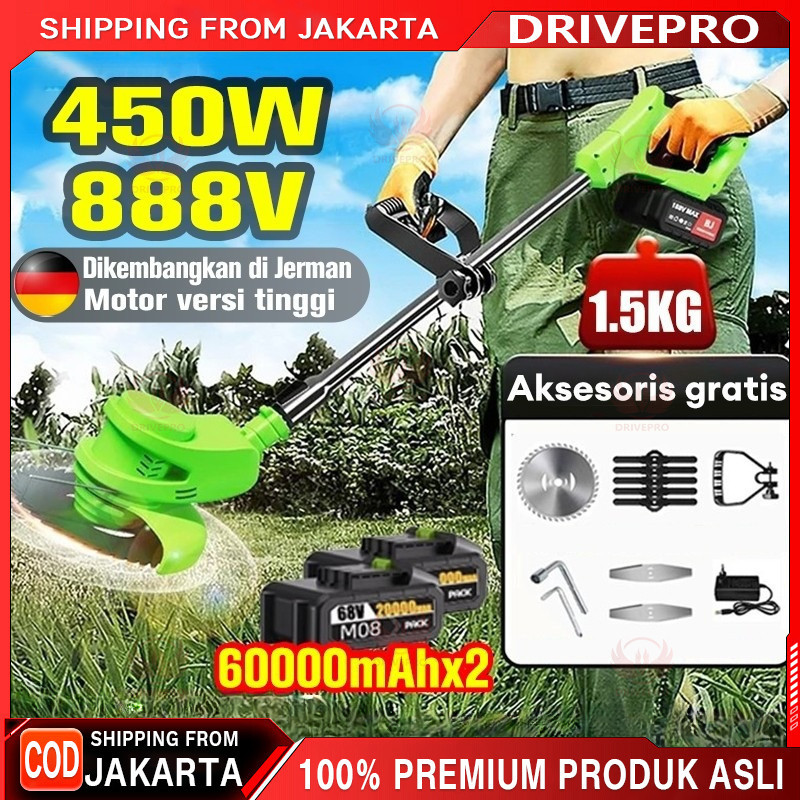 Reaim Mesin Potong Rumput Baterai  Mesin Rumput Pemotong Rumput Mesin Pemotong Rumput Alat Potong Ru