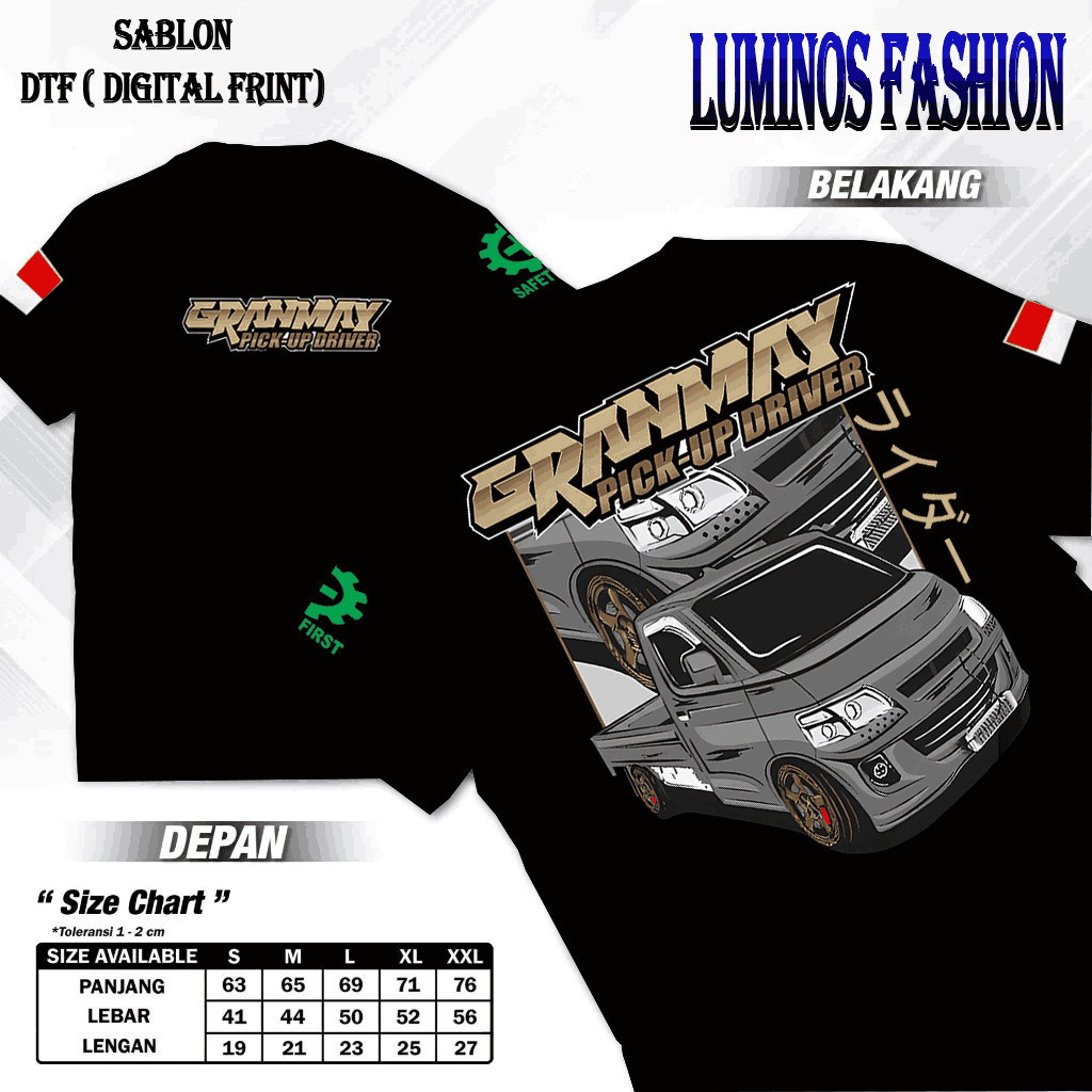 Kaos PICK UP GRAND MAX Driver - Baju Mobil Daihatsu Pick Up Grandmax Otomotif Kaos Driver Muda Unsex