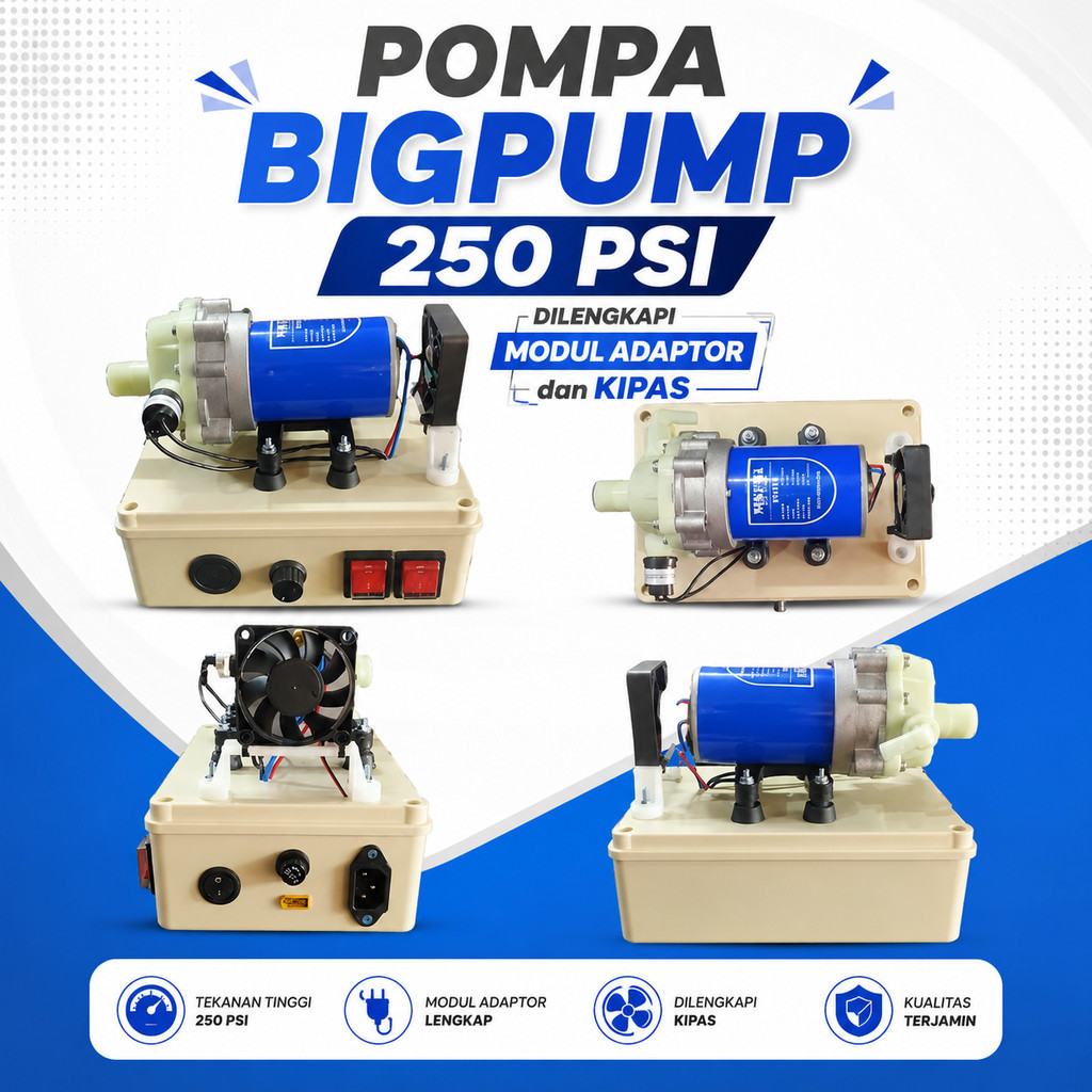 Pompa big pump Nikuma N2828 Dilengkapi Modul adaptor dan kipas - N1 Bigpump 250PSI