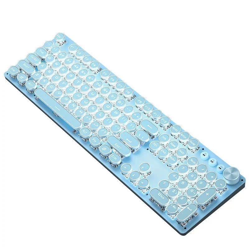 Wired mechanical keyboard e-sports knob luminous blue axis gaming keyboard office computer notes