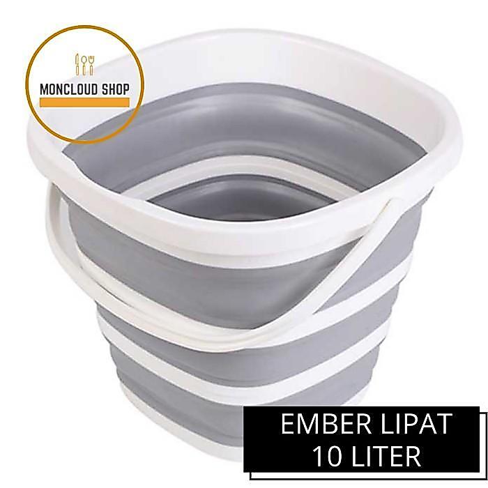 EMBER LIPAT PORTABLE SILIKON BESAR 10 LITER KOTAK / BASKOM LIPAT