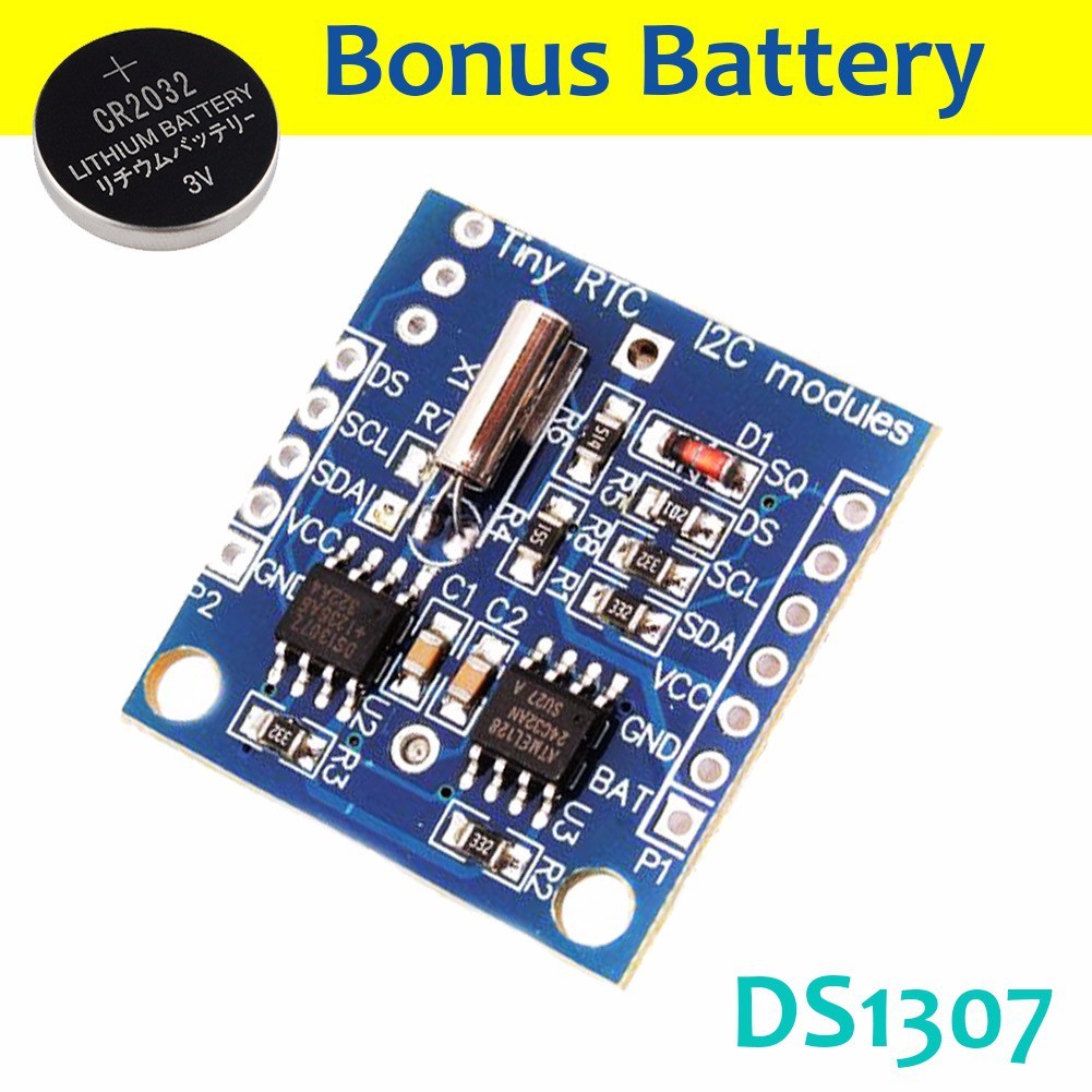RJC RTC DS1307 i2C Real Time Clock Battery Module 24C32 32K EEPROM
