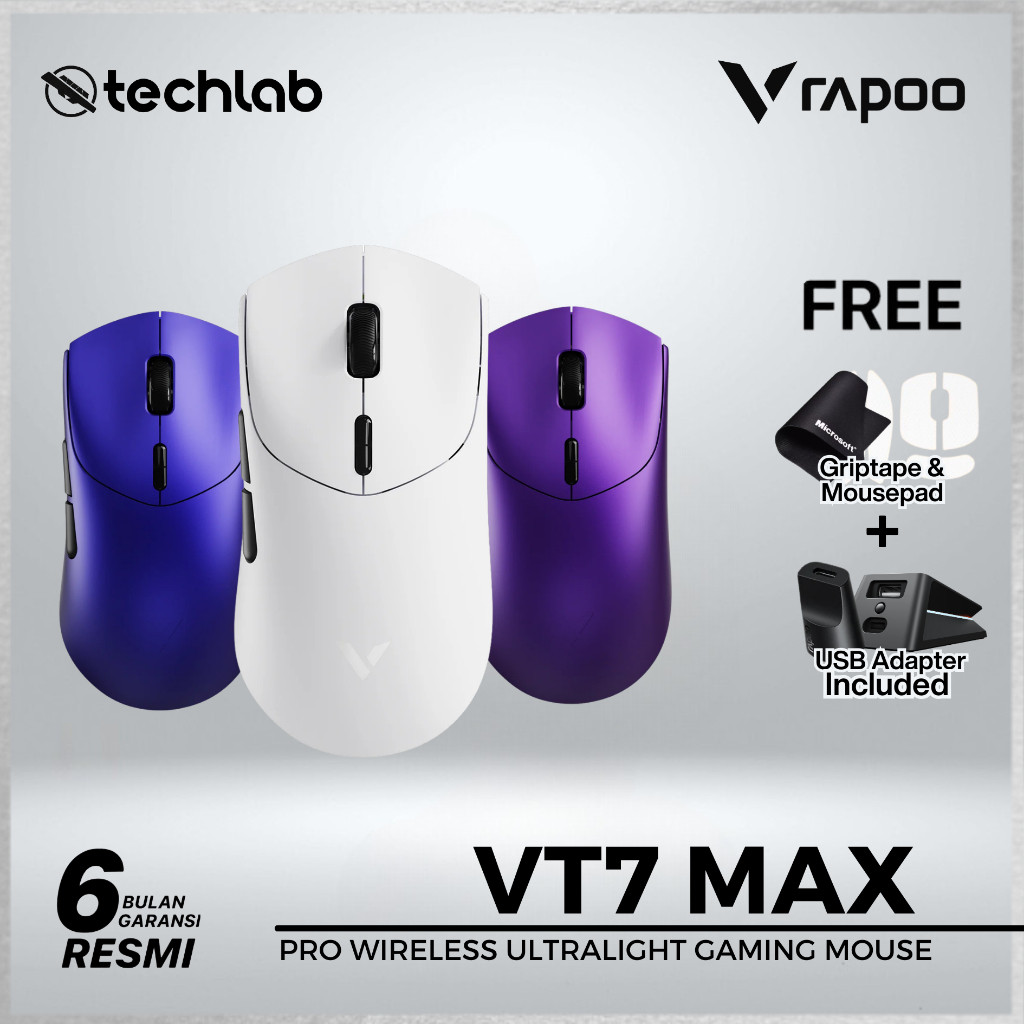 Rapoo VT7/VT-7 MAX Wireless Optical Switch Mouse Gaming 8K Polling Rate Paw-3950 Lightweight