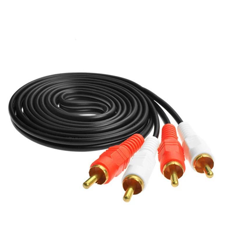 Kabel Audio RCA Male To Male, Kabel Konektor Dual Stereo, Kabel Ekstensi Audio AV Untuk DVD, TV, CD,