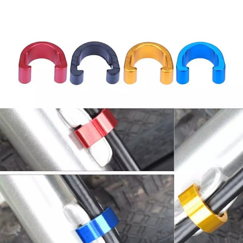 Foto C clip klip bukle klem penjepit alloy kabel shifter brake ke frame sepeda