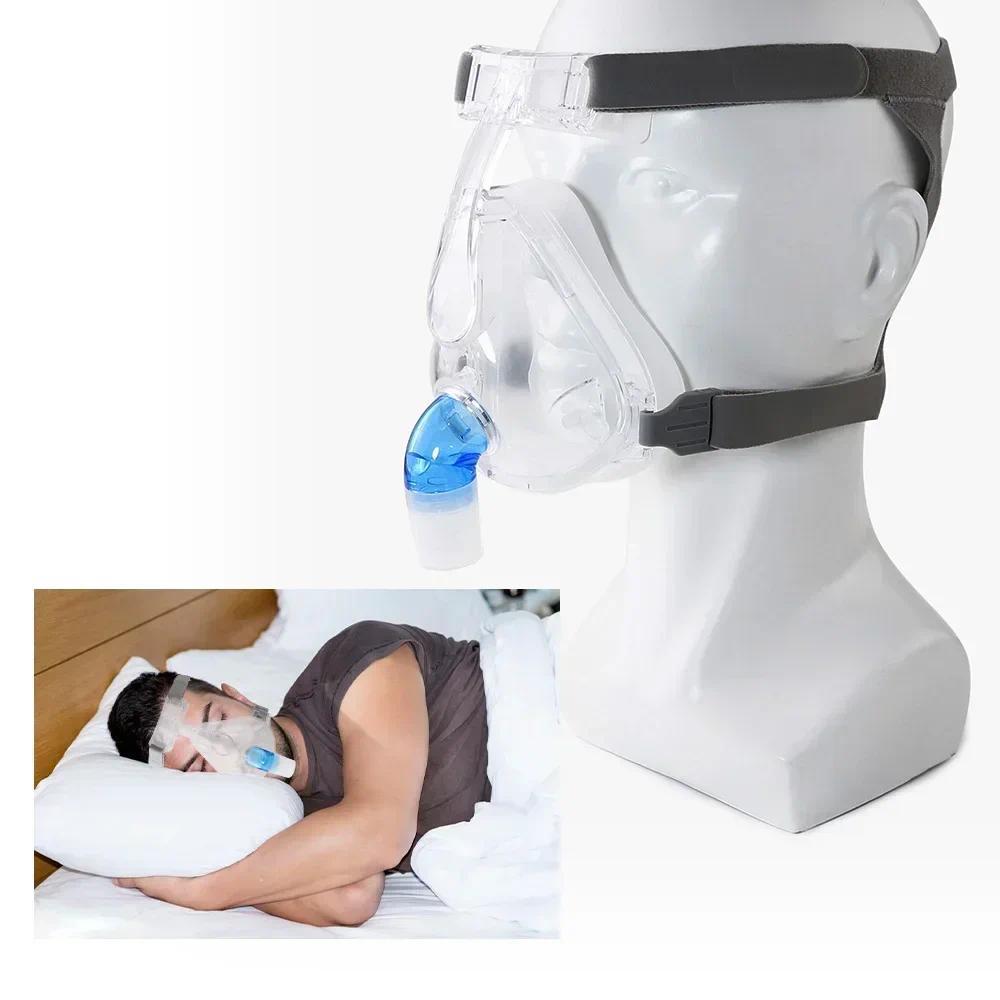 CPAP Full Face Mask Mecal Silicon Full Facial Mask Auto BiPAP CPAP Mouth Nasal Mask with Headgear fo