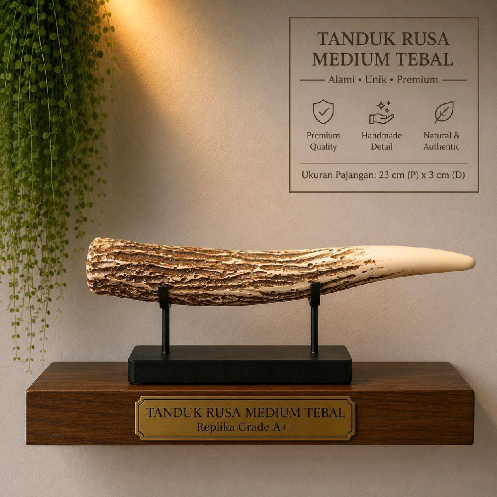 Pipa Rokok Tanduk Rusa Medium Tebal Alami Unik Premium Replika Grade A+ Handmade Detail Natural Auth