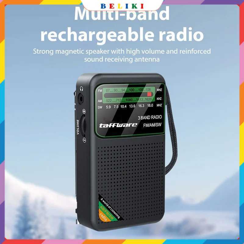 Taffware Radio Receiver FM AM SW Antenna Rechargeable Battery - TG-77
