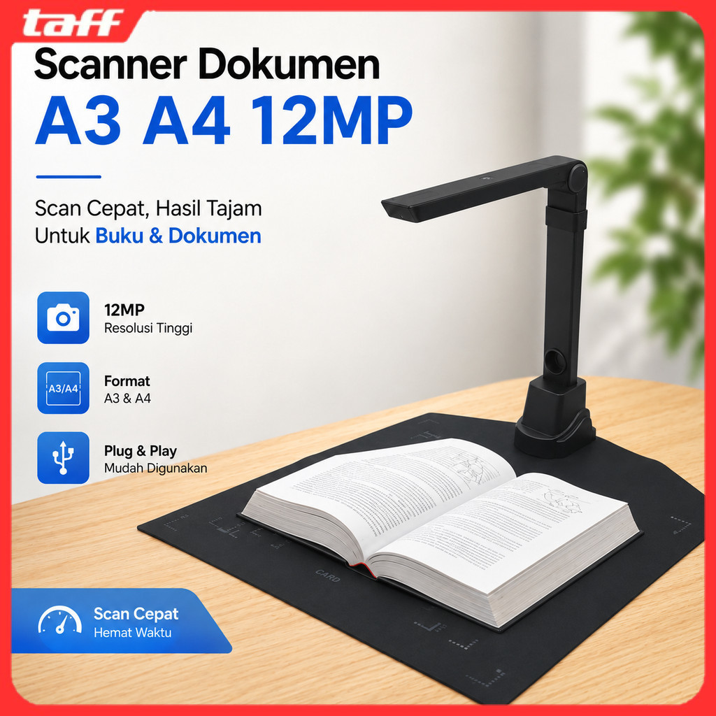 Scanner Dokumen Buku Overhead Portable Camera Scanner A3 A4 12MP - SD-2000