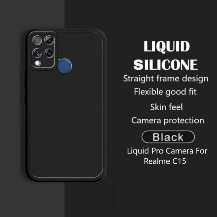 Softcase Pro Camera Black Matte Case Realme C11 , Realme C12 / Realme C25 , Realme C15 Case Silikon 