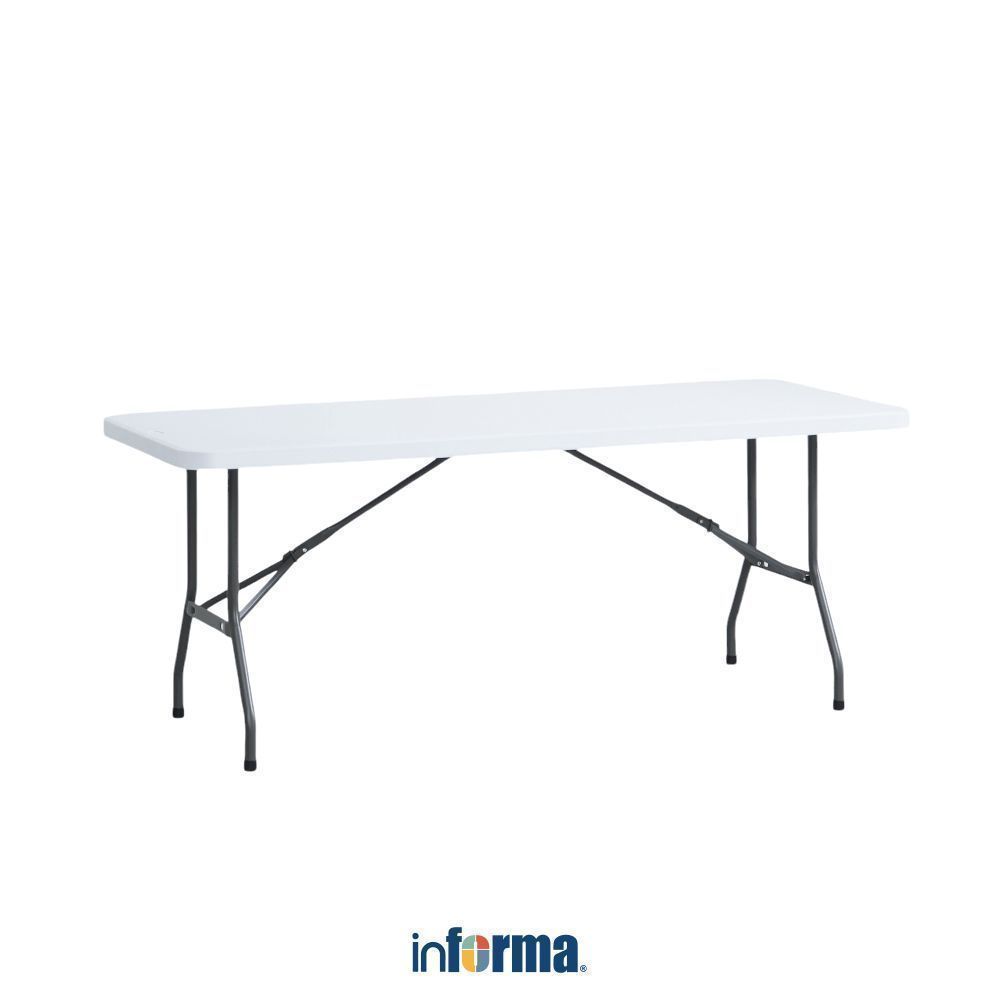 Informa Logan Meja Lipat- Putih Folding Table Meja Foldable Portable Table Dapat Dilipat Foldable De