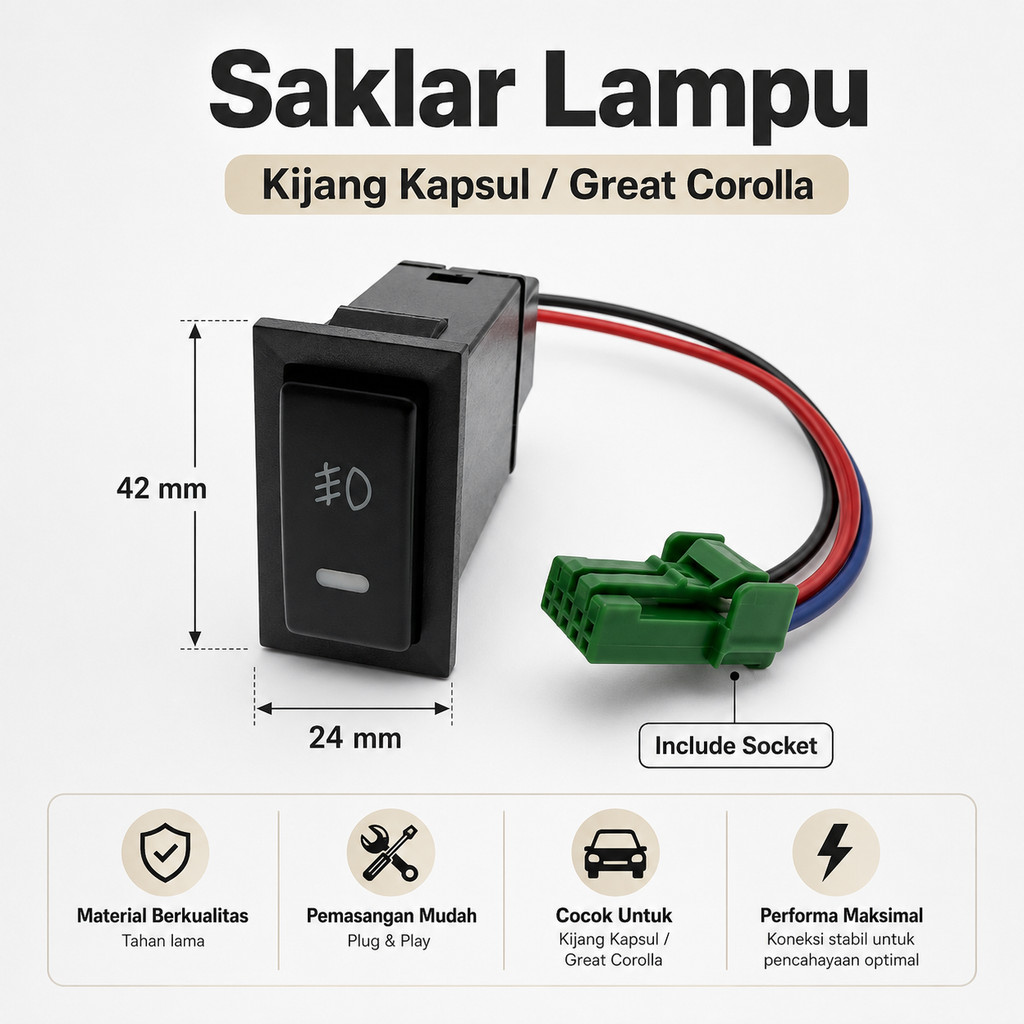 Saklar Foglamp Switch Toyota Kijang Kapsul LGX LSX LX SGX SSX Great Corolla Starlet – Switch Tombol 