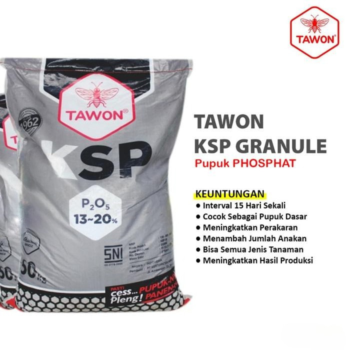 PUPUK PHOSPHAT FOSFOR KSP CAP TAWON KEMASAN REPACK 1KG