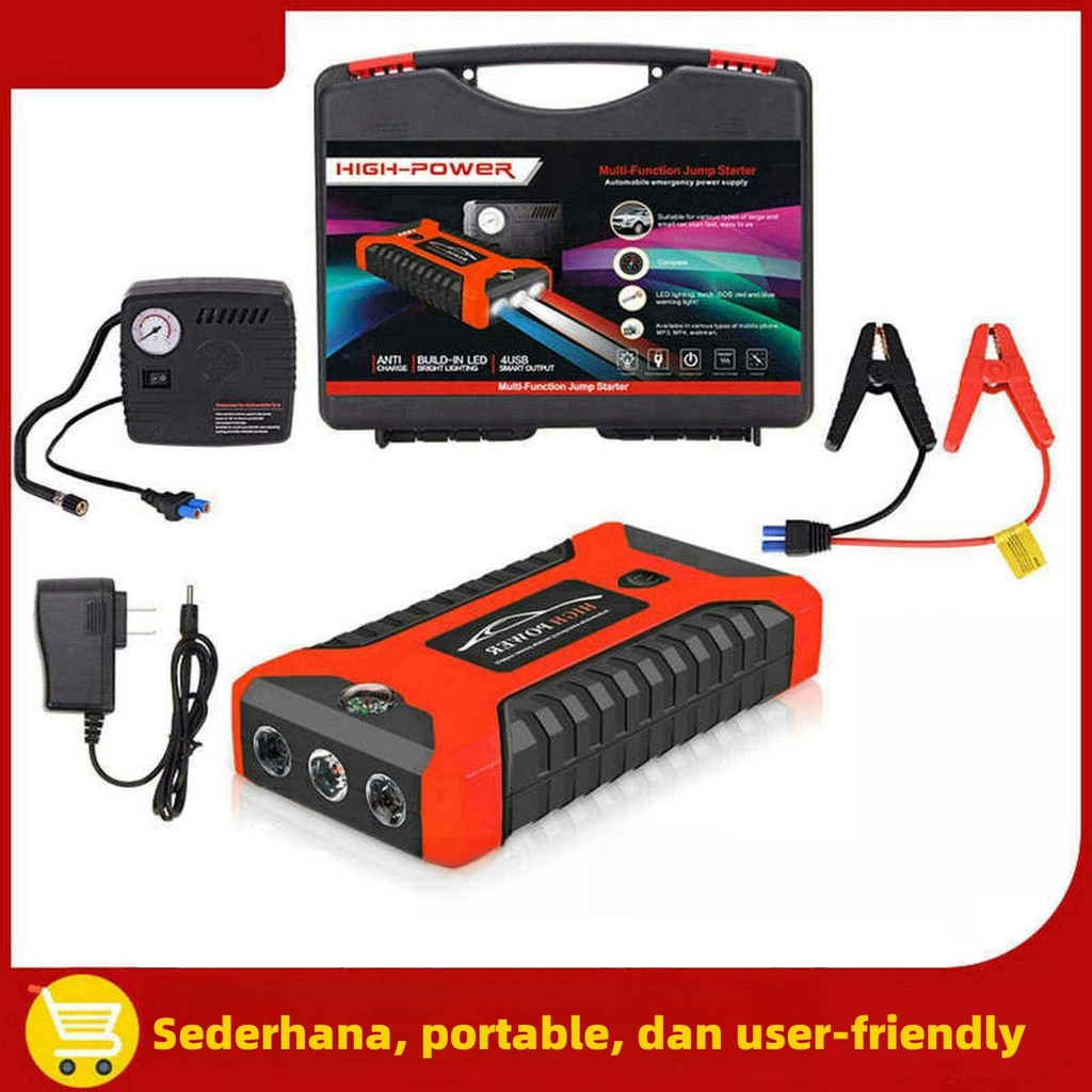 NOTALE CAR JUMPER STARTER POWERBANK 12000MAH CHARGER AKI MOBIL MOTOR
