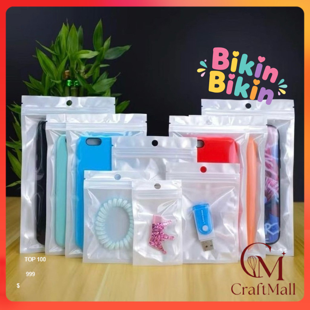 [GROSIR 100pcs] ZIPLOCK PUTIH / ziplock aksesoris plastik klip tebal / plastik ziplock hologram