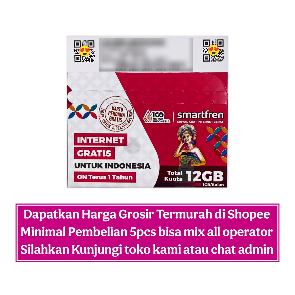#F2 Perdana Smartfren SEGEL, Kosongan / Kuota 3GB / Unlimited 14GB Kartu Prabayar 4g/5g