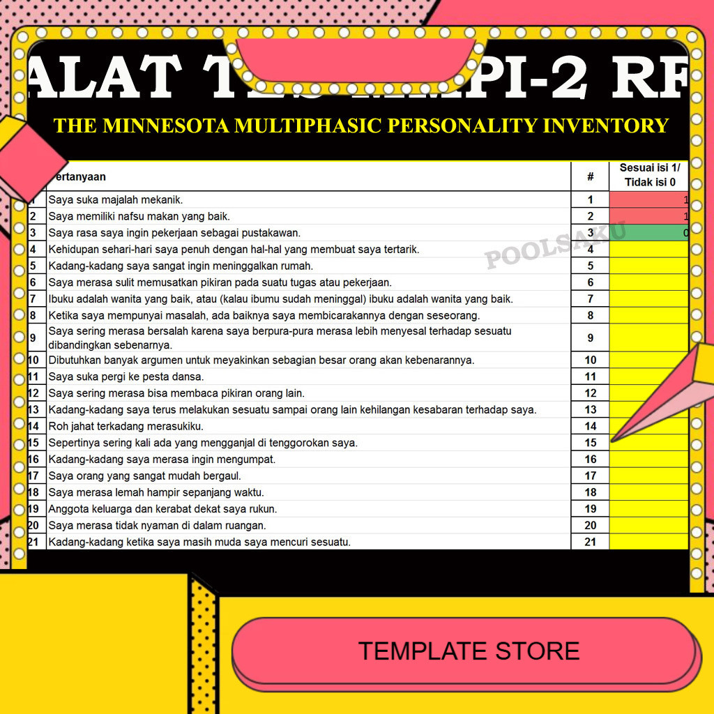 Software Tes Psikologi Psikotes MMPI 2 RF MMPI 2-RF MMPI2RF MMPI 2RF MMPI2 RF MMPI2-RF TMP