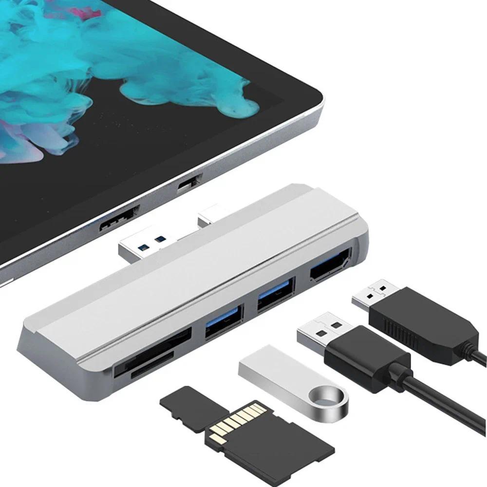 4 Dock Hub 5 in 1 USB Docking Station with 4K HDMI-Compatible 2 Ports USB 3.0 Memory Card For Micros
