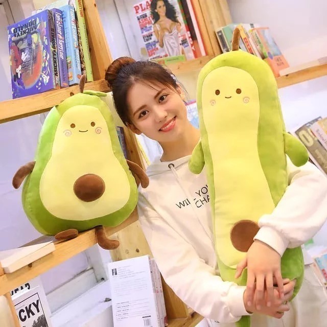 Boneka Bantal Guling Alpukat Lucu Lembut SNI - Bahan Premium Yelvo & Silikon Dacron Grade A - Hadiah