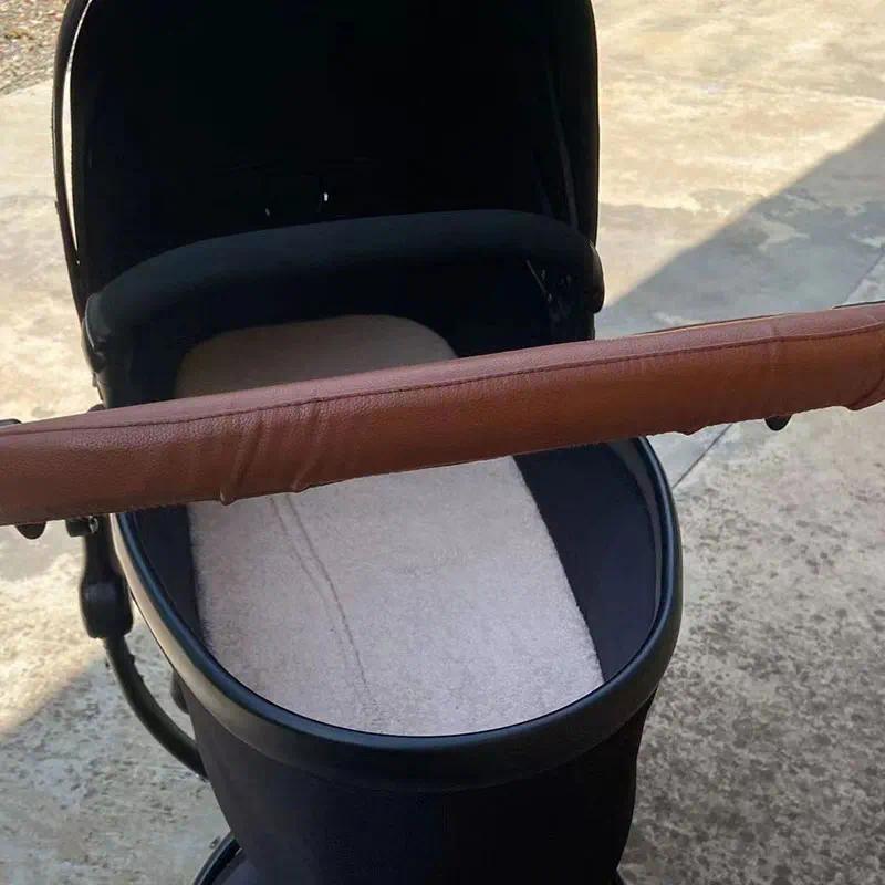 Baby Stroller PU Leather Handle Covers For Mima Xari Pram Bar Sleeve Case  Protective  Armrest Cover