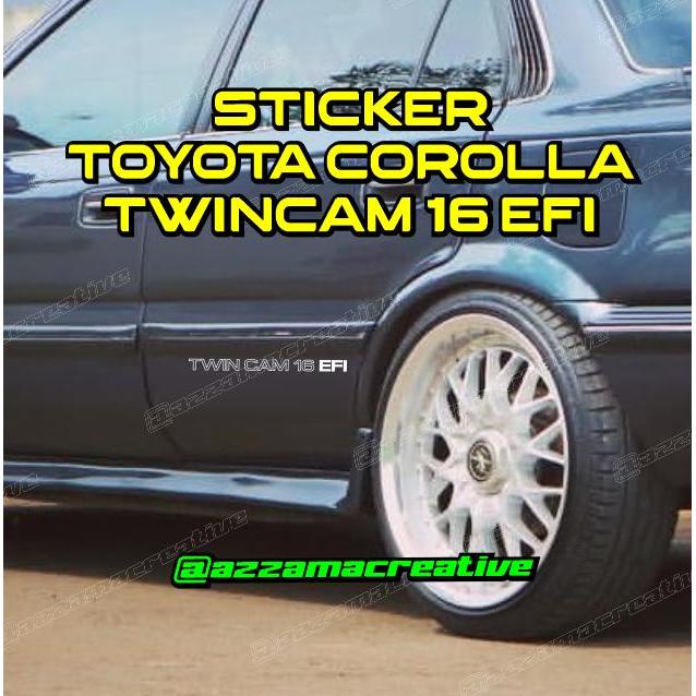Stiker Toyota Corolla Twincam 16 EFI Stickers - Putih