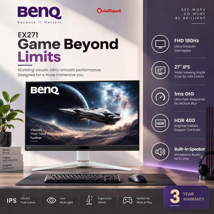 Monitor Gaming BenQ EX271 27 Inch FHD 180Hz MOBIUZ Garansi Resmi BenQ EX271 27-inch FHD 180Hz MOBIUZ