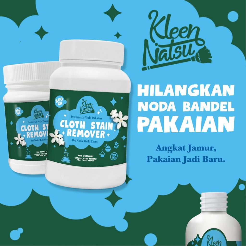 PEMBERSIH NODA PAKAIAN KLEENNATSU (FREE ONGKIR) Cloth Stain Remover Bubuk Ajaib AMPUH Penghilang Kelunturan Kotoran Baju Putih Jamur Membandel Warna Kuning Tinta Kaos Sarung Bantal Deterjen Detergent Laundry Powder Serbaguna Not Loxus Wiselie Unikleen