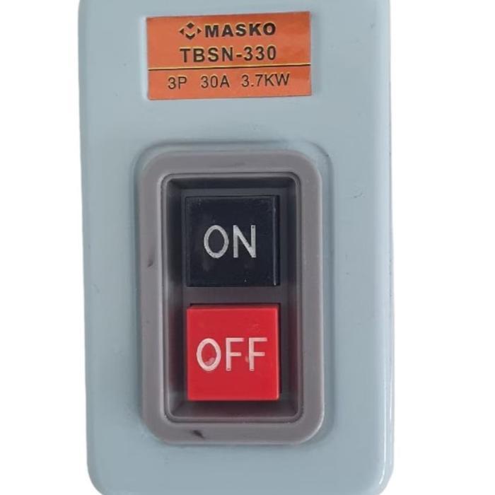 Dijual Power Push Button Switch ON - OFF 10A / 15A / 30A 3P MASKO - 10 Ampere 310 terlaris