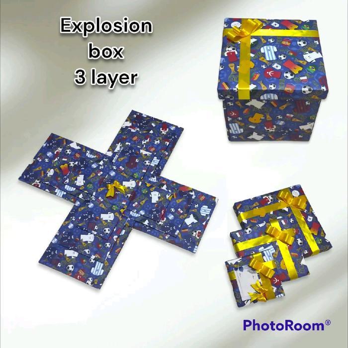 Kesya Handmade | explosion box 3 layer tanpa box rol uang box kejutan suprise box hadiah kekinian - 