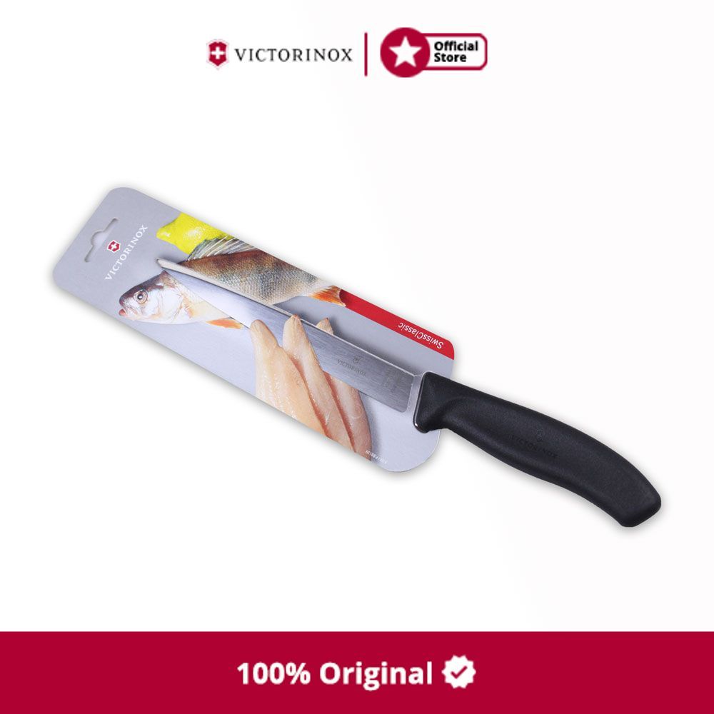 Victorinox 20 cm Pisau Fillet - Hitam Fillet Slicer Pengiris Fillet Cutter Ikan Alat Fillet