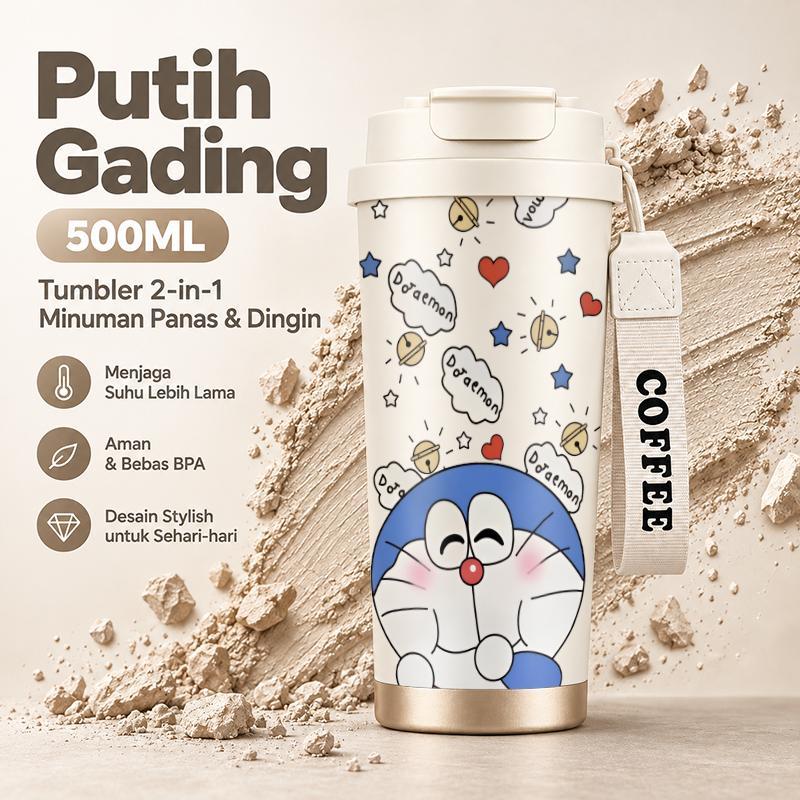 Tumbler Aesthetic Kucing Kecil Botol Minum Stainless Steel Tumblr Viral CUP 500 ML Termos Coffee Kee