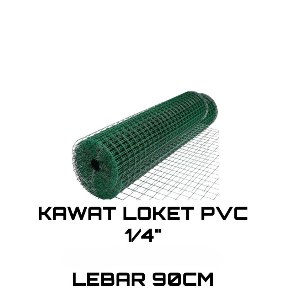 Kawat Loket Hijau pvc ROLL /ayakan pasir/jaring hewan/pembatas pagar/kawat lapis pvc anti karat