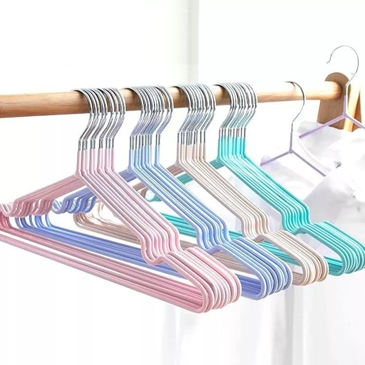 (TTP) HANGER STAINLESS PREMIUM / Gantungan Hanger Baju Stainless Isi 10 Pcs Warna Warni /  Hanger Ba