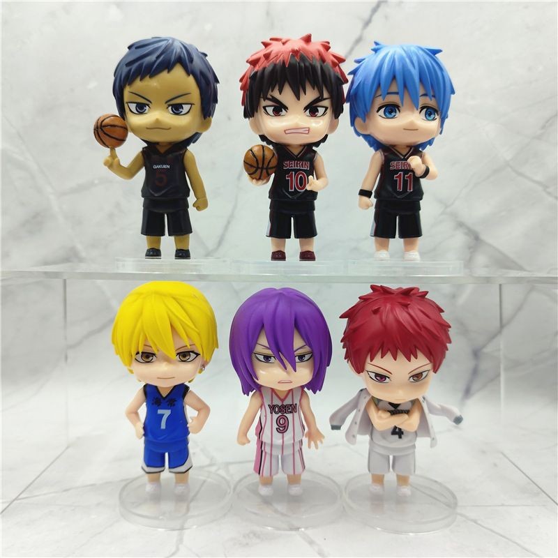 Action Figure Set 6 Chibi Cartoon Kuroko Basketball Tinggi 10CM