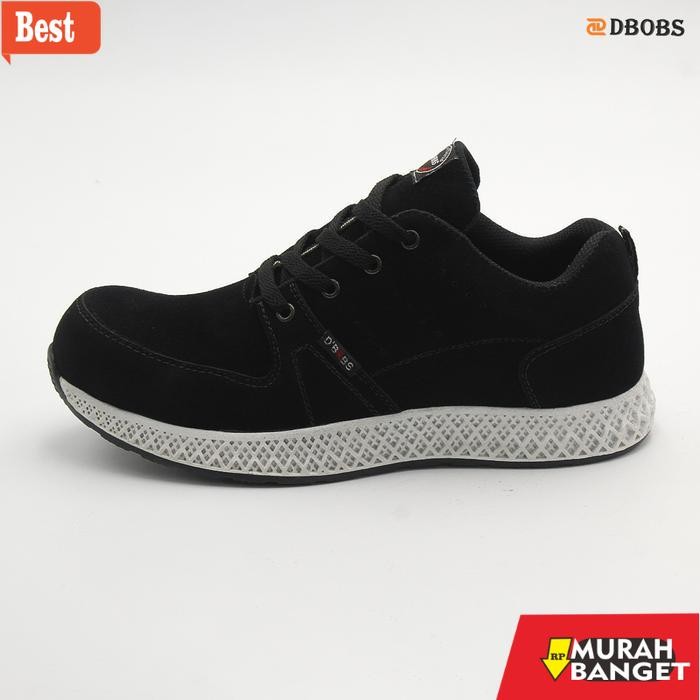 Sepatu Safety Sneakers Chaiden Pria Casual Sepatu Olahraga Sport Running Dbobs Shoes - Hitam, 39